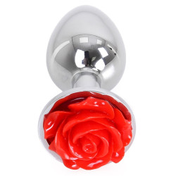 Kiotos Plug Bijou anal Alu avec Rose 6 x 2.8 cm